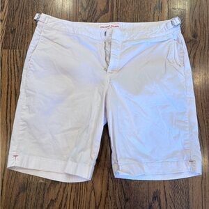 Men’s Orlebar Brown Dane Light Pink Flat Front Cotton Shorts Size 34